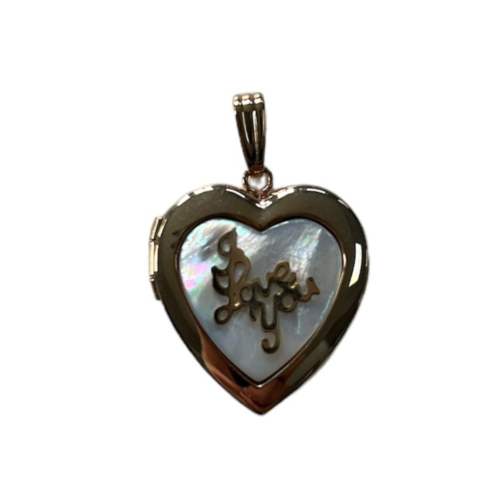 Marathon 14K gold mother of pearl locket